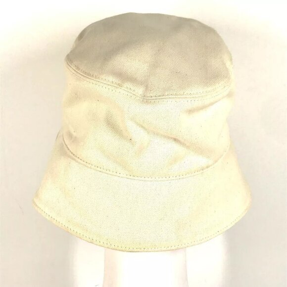 Auth FENDI FXQ801 logo bucket hat bob hat cotton Beige main image 5